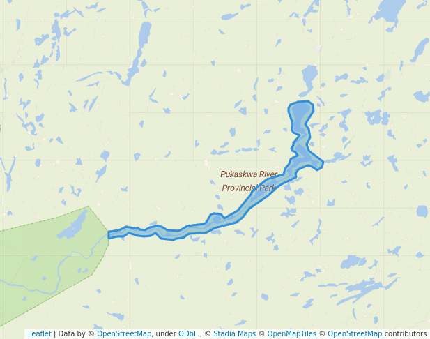 walking in Pukaskwa River Provincial Park map in White River