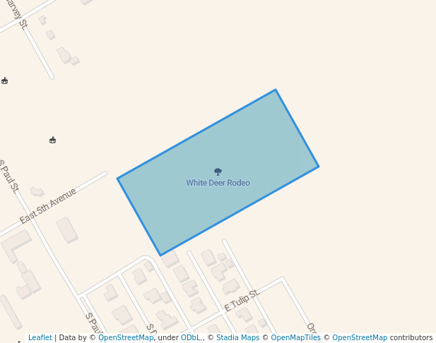 walking in White Deer Rodeo map in White Deer