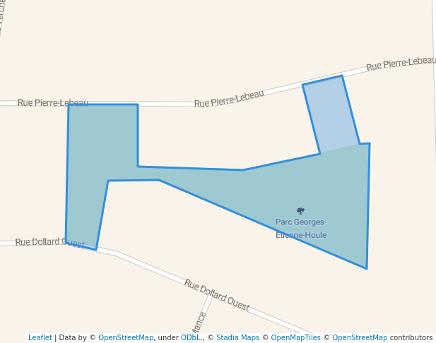 walking in Parc Georges-Étienne-Houle map in Farnham