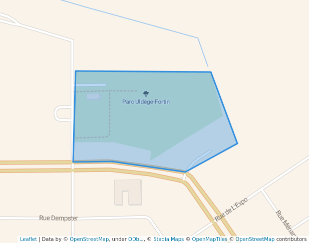 walking in Parc Uldège-Fortin map in Farnham