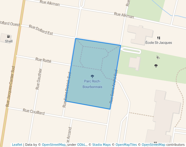 walking in Parc Roch-Bourbonnais map in Farnham