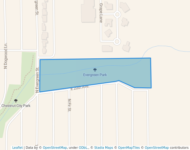 walking in Evergreen Park map in Pampa