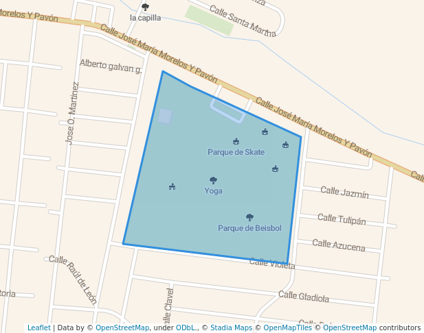 walking in Unidad Deportiva Alfonso Martinez Dominguez map in Cadereyta Jiménez