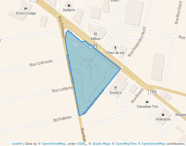 walking in Parc Pelletier map in Granby