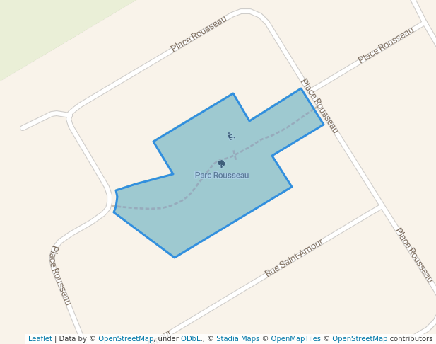 walking in Parc Rousseau map in Pincourt