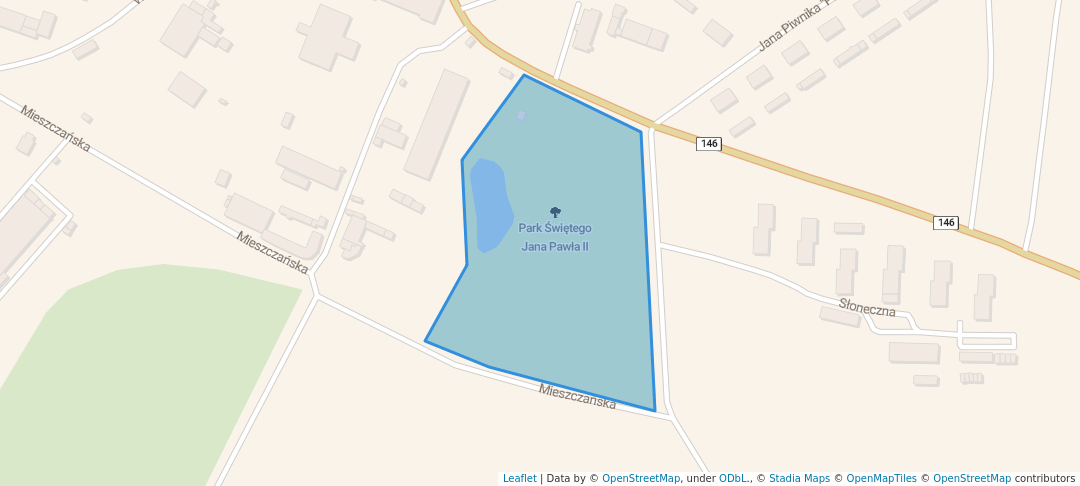 walking in Park Świętego Jana Pawła II map in Dobra