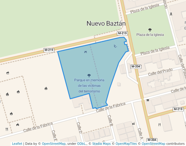 walking in Parque en memoria de las victimas del terrorismo map in Nuevo Baztán