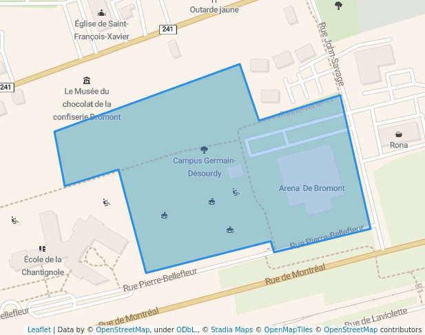 walking in Campus Germain-Désourdy map in Bromont