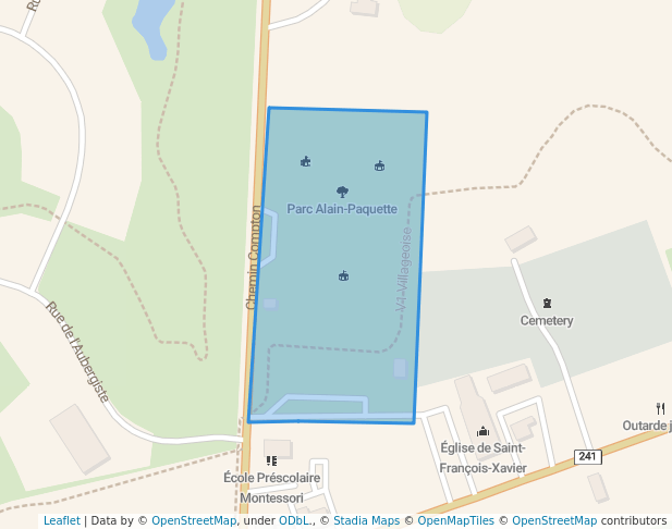 walking in Parc Alain-Paquette map in Bromont