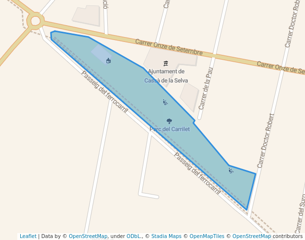 walking in Parc del Carrilet map in Cassà de la Selva