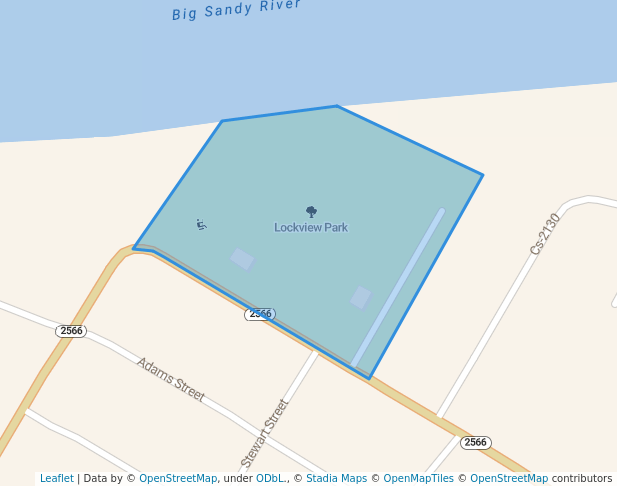 walking in Lockview Park map in Louisa