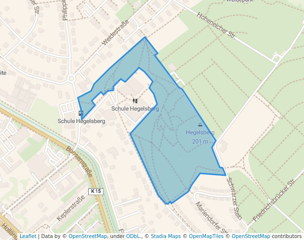 walking in Schwarzer Stein map in Kassel