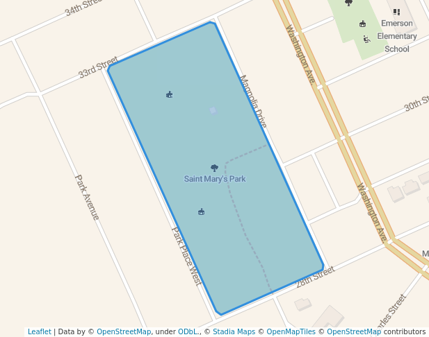 walking in Saint Mary's Park map in Cairo