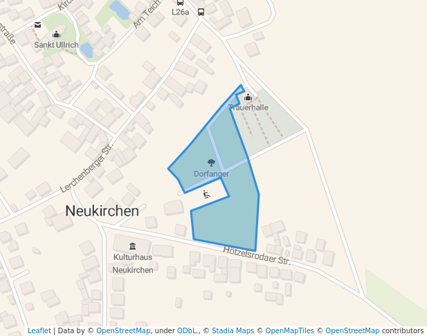 walking in Dorfanger map in Eisenach