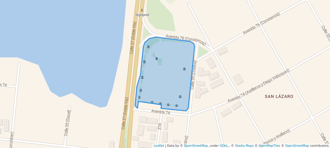 walking in Parque José González Guerra map in Cienfuegos