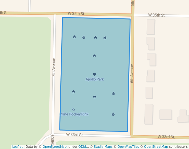 walking in Apollo Park map in Kearney