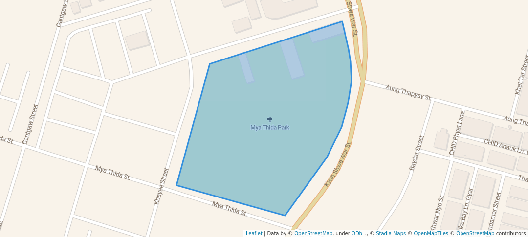 walking in Mya Thida Park map in Yangon