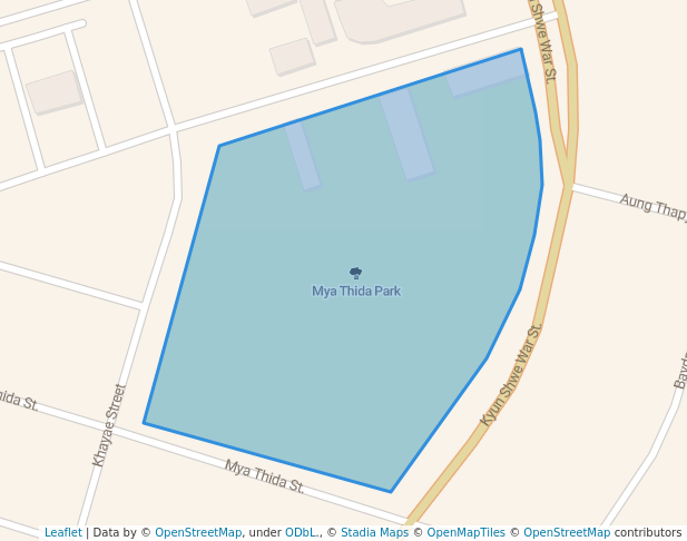 walking in Mya Thida Park map in Yangon