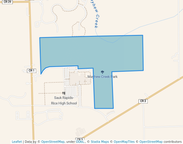walking in Mayhew Creek Park map in Sauk Rapids