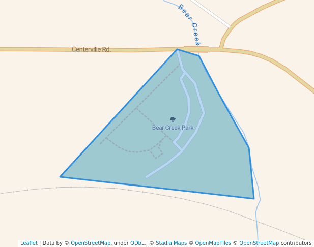 walking in Bear Creek Park map in Hannibal