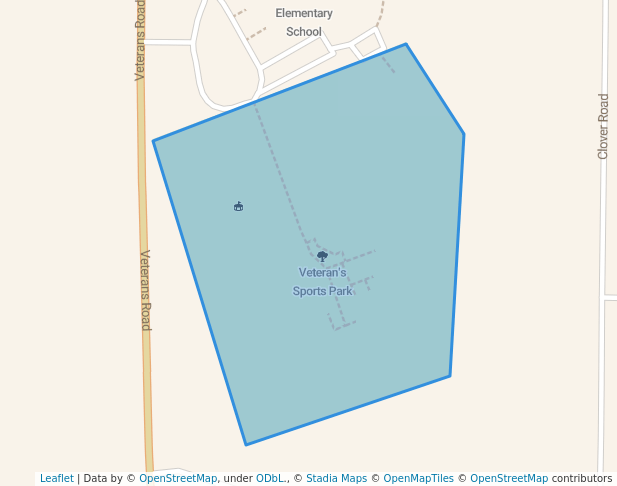walking in Veteran's Sports Park map in Hannibal