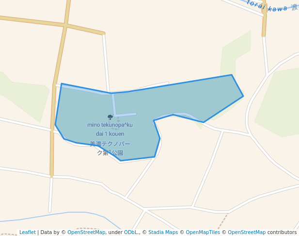 walking in 美濃テクノパーク第1公園 map in Mino