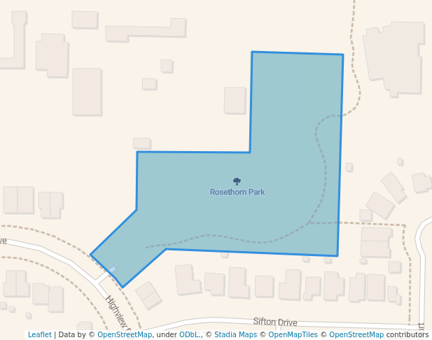 walking in Rosethorn Park map in St. Thomas