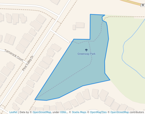 walking in Greenway Park map in St. Thomas