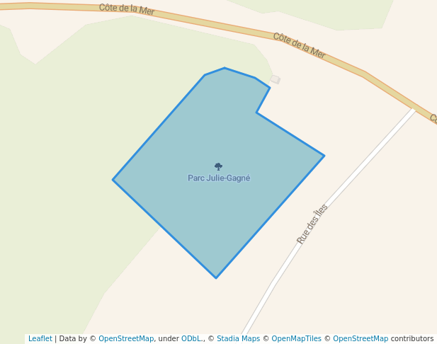 walking in Parc Julie-Gagné map in Notre-Dame-du-Portage