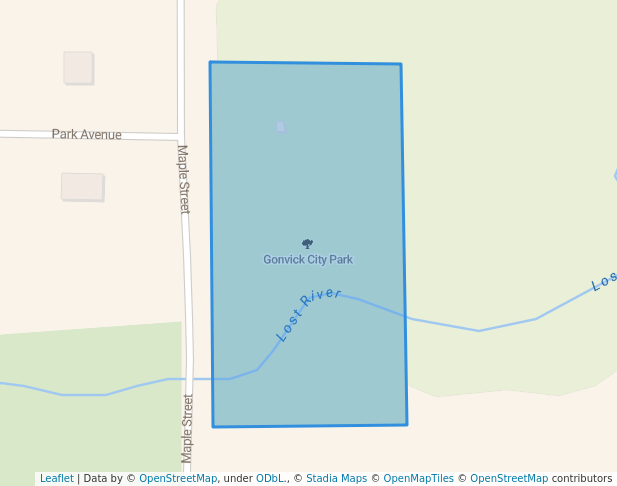 walking in Gonvick City Park map in Gonvick