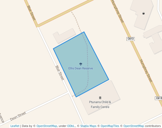 walking in Ellis Dean Reserve map in New Norfolk