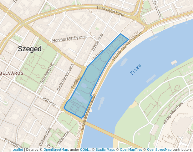 walking in Várkert map in Szeged