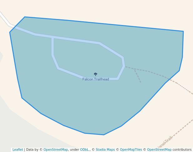 walking in Falcon Trailhead map in Peyton