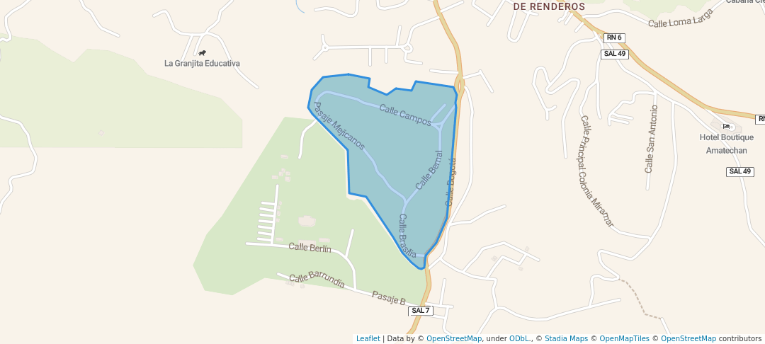 walking in Parque Balboa map in Planes de Renderos