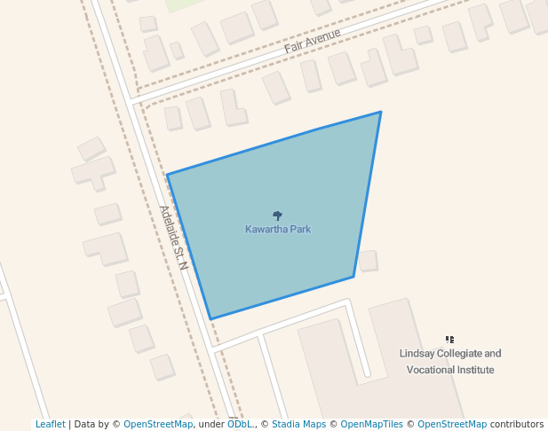 walking in Kawartha Park map in Kawartha Lakes