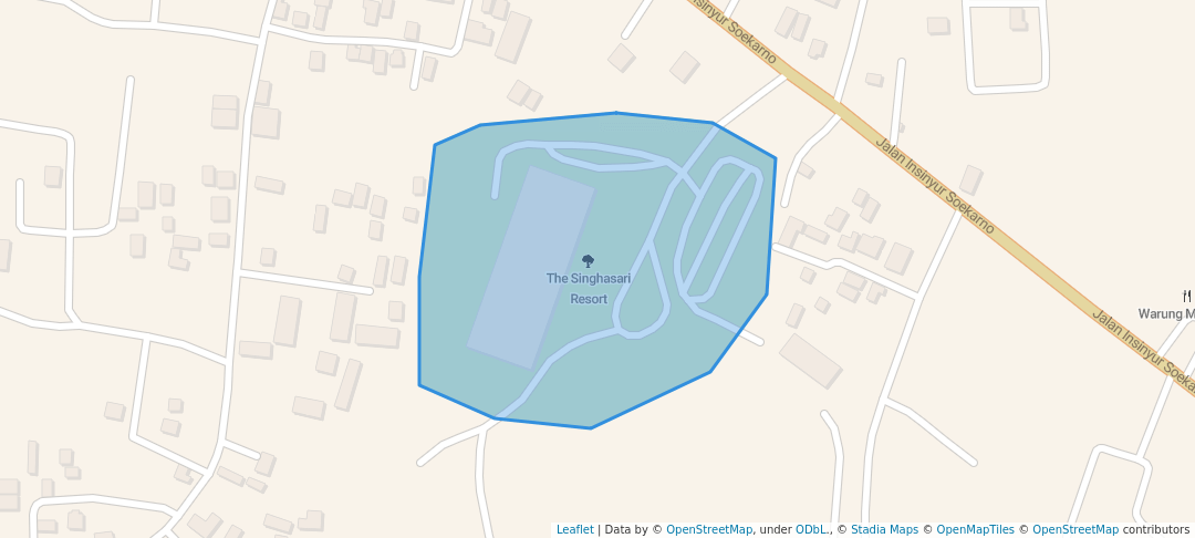 walking in The Singhasari Resort map in Batu