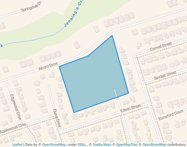 walking in Mayor James Flynn Park map in Kawartha Lakes