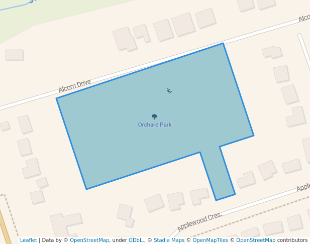 walking in Orchard Park map in Kawartha Lakes