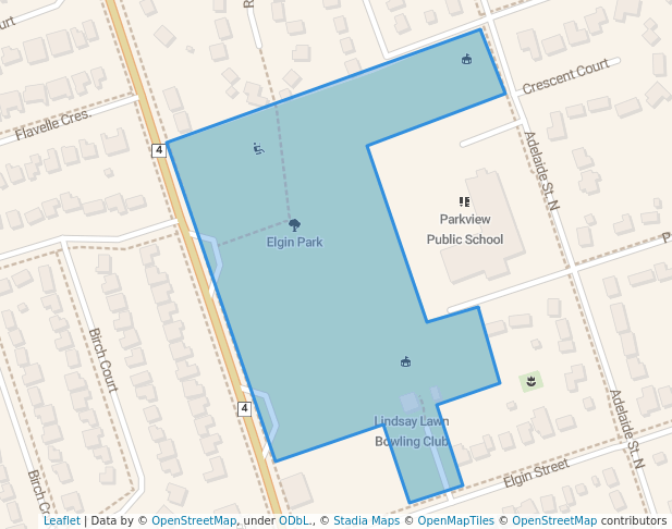 walking in Elgin Park map in Kawartha Lakes