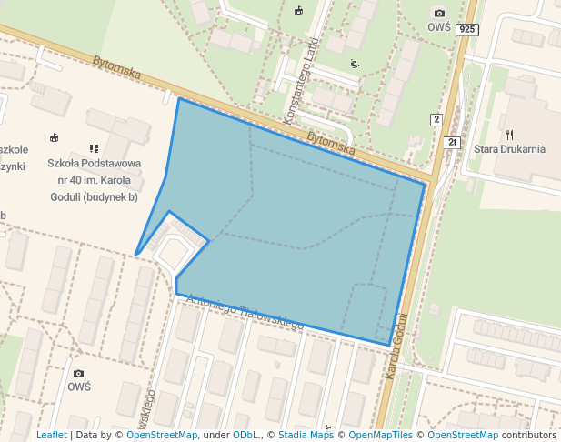 walking in Park im. Adama Mickiewicza map in Ruda Śląska