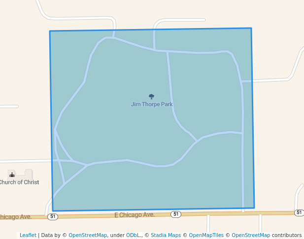 walking in Jim Thorpe Park map in Yale