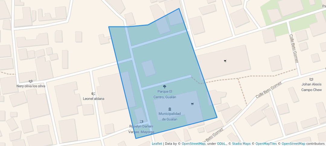 walking in Parque El Centro, Gualán map in Gualán
