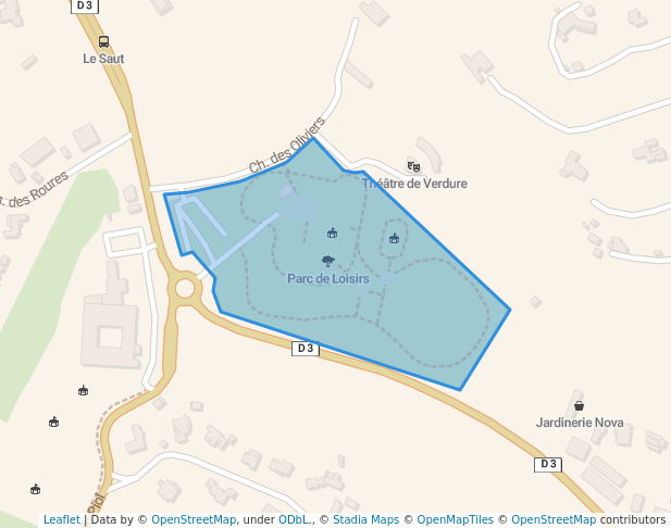 walking in Parc de Loisirs map in Opio