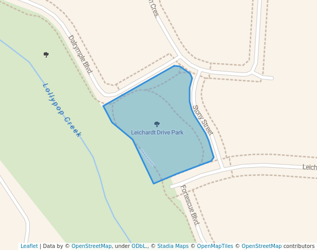 walking in Leichardt Drive Park map in Wyndham Vale