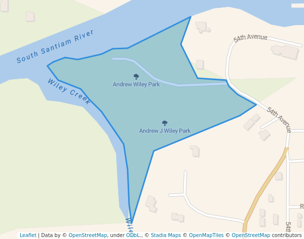 walking in Andrew J Wiley Park map in Sweet Home