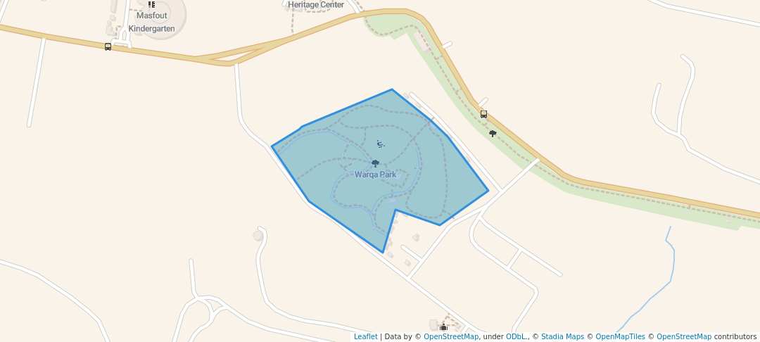 walking in Warqa Park map in Masfut