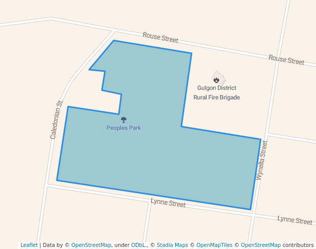 walking in Peoples Park map in Gulgong