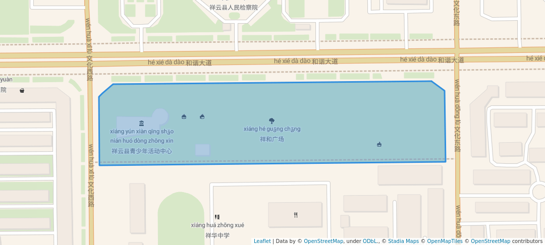 walking in 祥和广场 map in Da Li Bai Zu Zi Zhi Zhou