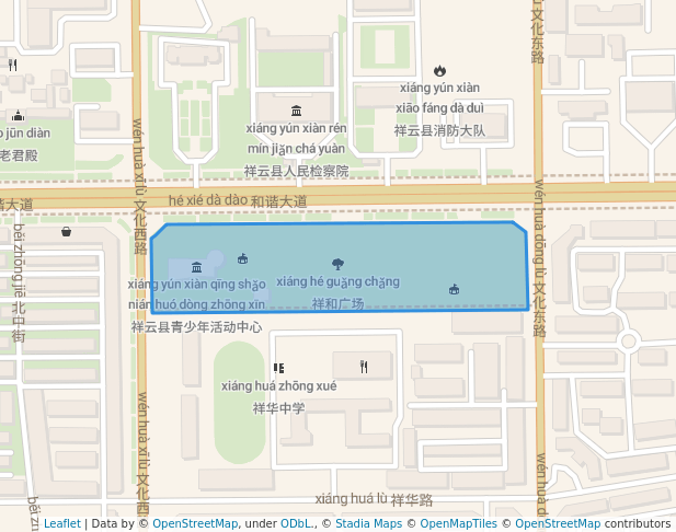 walking in 祥和广场 map in Da Li Bai Zu Zi Zhi Zhou