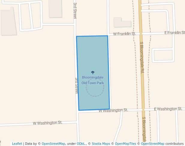 walking in Bloomingdale Old Town Park map in Bloomingdale